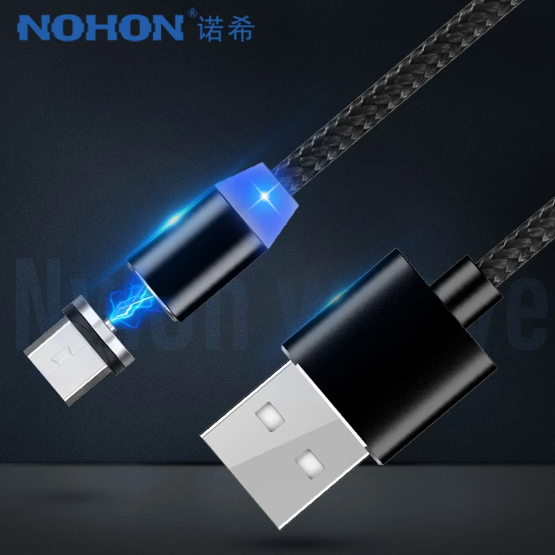 Koop NOHON 2 3 in 1 Magnetische Oplader Kabels Micro USB Type C Verlichting Voor iPhone X 7 8 Plus snel Opladen Kabel Voor Samsung S9 Xiaomi