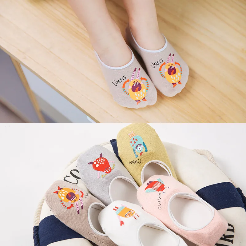 

5 Pair/set Anti-slip Girls Kids Socks Comfortable Cotton Cartoon Animal Printed Socks for Children Boy Spring Summer