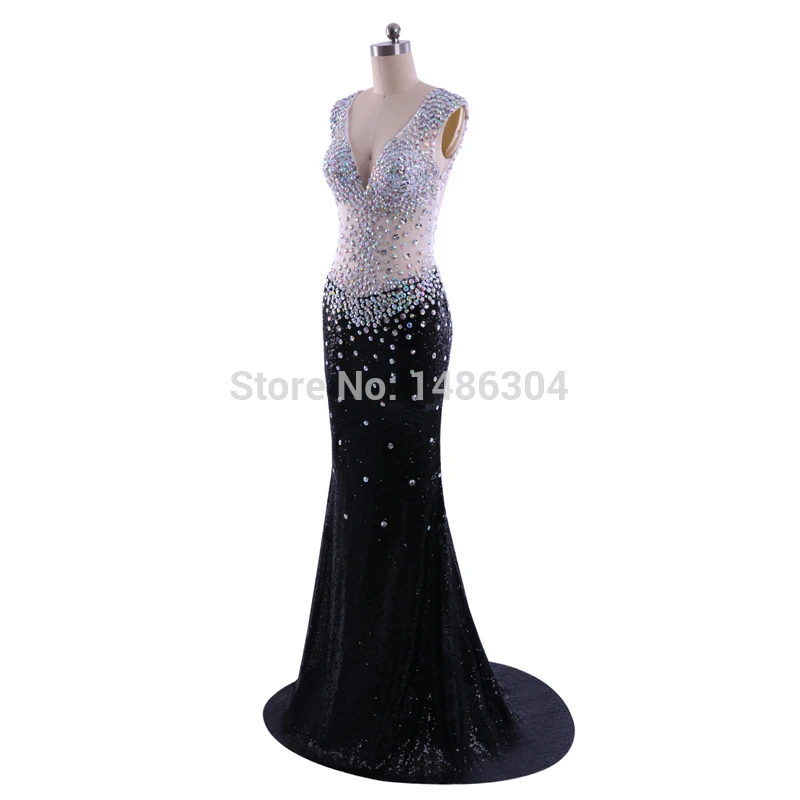Custom-Size-Robe-de-soiree-Sparkly-Mermaid-Sexy-Black-Evening-Dress-Backless-Long-Sequines-Real-vestidos