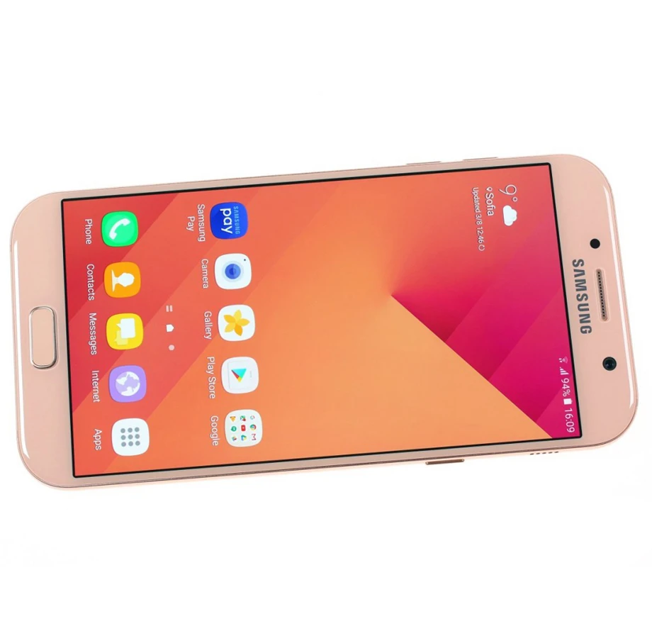 Samsung Galaxy A7() A720F Android мобильный телефон Exynos Восьмиядерный 3 ГБ ОЗУ 32 Гб ПЗУ 5," 16 МП и 16 Мп отпечаток пальца NFC