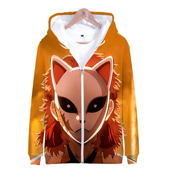 

New 3d Print Anime Blade of Ghost Fashion Zipper Men Women Hoodies Jackets Casual Long Sleeve 3D Hooded Sweatshirt Tracksuit Top