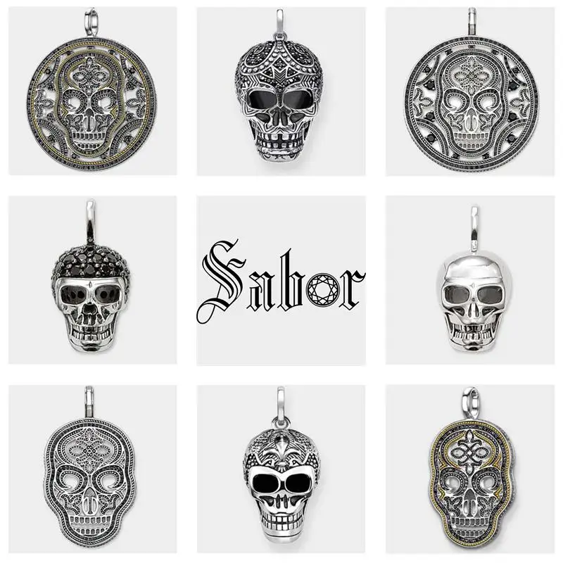 

Maori Skull Mask Lily Pendants Fashion Jewelry 925 Sterling Silver Blackened Ethnic Gift For Women Men Boy Girls Fit thomas