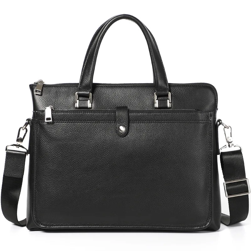 

New Luxury 100% Cow Genuine Leather Business Men's Briefcase Male Shoulder Bag Real Leather Men Messenger Bag Tote Computer Bag