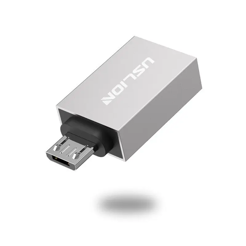 USLION OTG Micro USB адаптер OTG Micro USB к USB 3,0 конвертер кабель для передачи данных для телефона Android Мини адаптер для samsung Xiaomi - Цвет: Серебристый