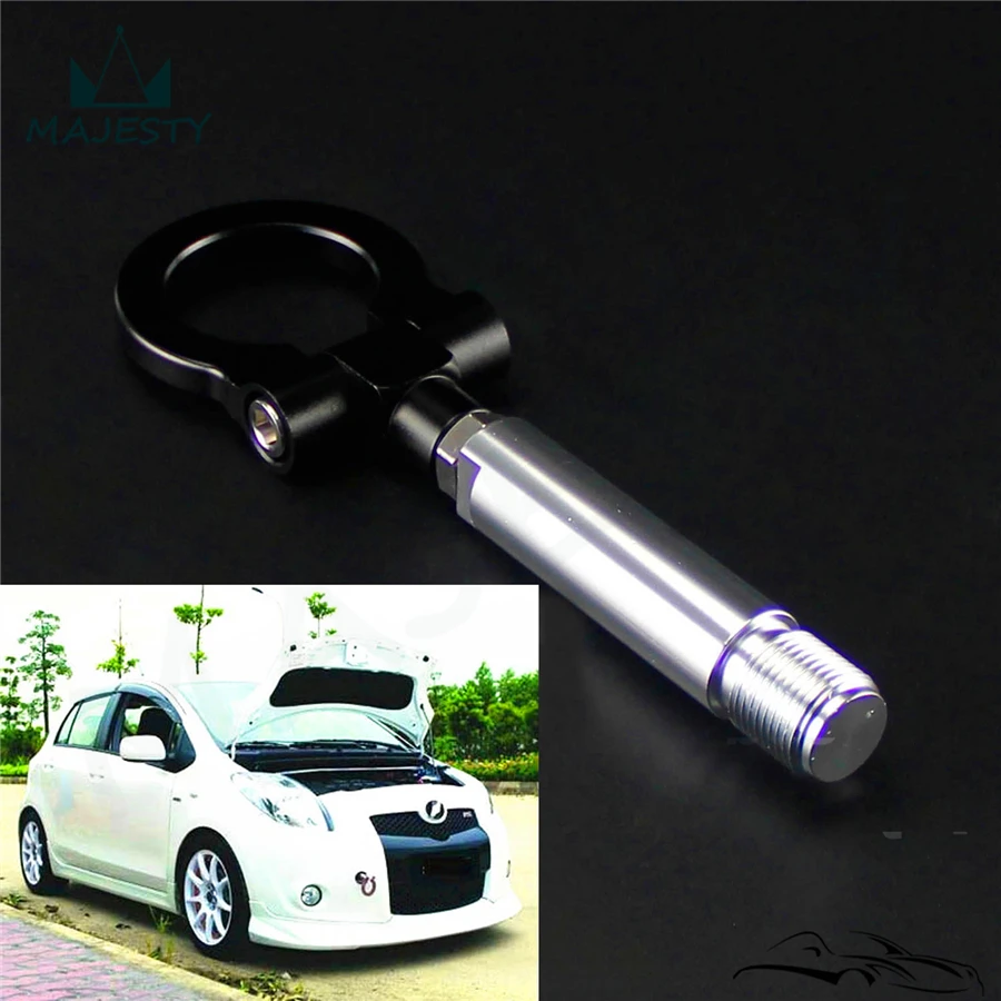 

24mm T2 Aluminum Racing Screw Cnc Tow Towing Hook Fit Toyota Yaris 07-11 Black