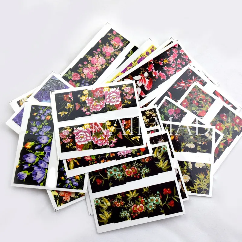 24 шт. водные переводки для ногтей с цветущими пионами|nail sticker decoration|nail water decalsfloral