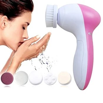 

Electric Facial Cleanser Brush Body Massage 5 in 1 Mini Skin Pore Cleaner Beauty Massager Wash Face Machine