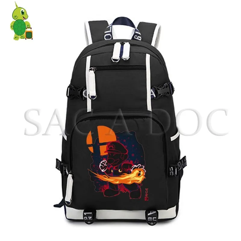 

Super Mario Bros Fluorescence Backpack Women Men Large Laptop Backpack School Bags for Teenagers Girls Boys Travel Rucksack
