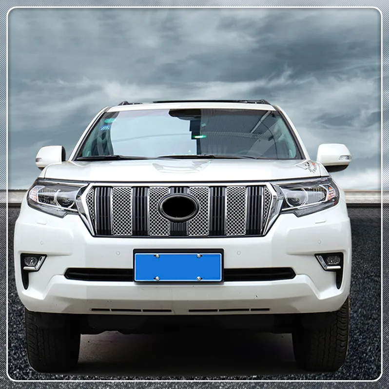 Нержавеющая сталь для Toyota Land Cruiser Prado FJ150 2018 Прокат сотовых центральной решетка крышки TRIM insert сетки Рамки крышка