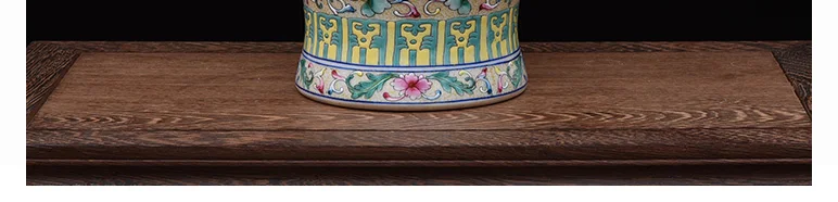 Античный эмалированный керамический общий резервуар, ваза, расписанные вручную цветы, покрытые шляпой, Имбирные банки, орнамент, креативный подарок, Имбирная банка