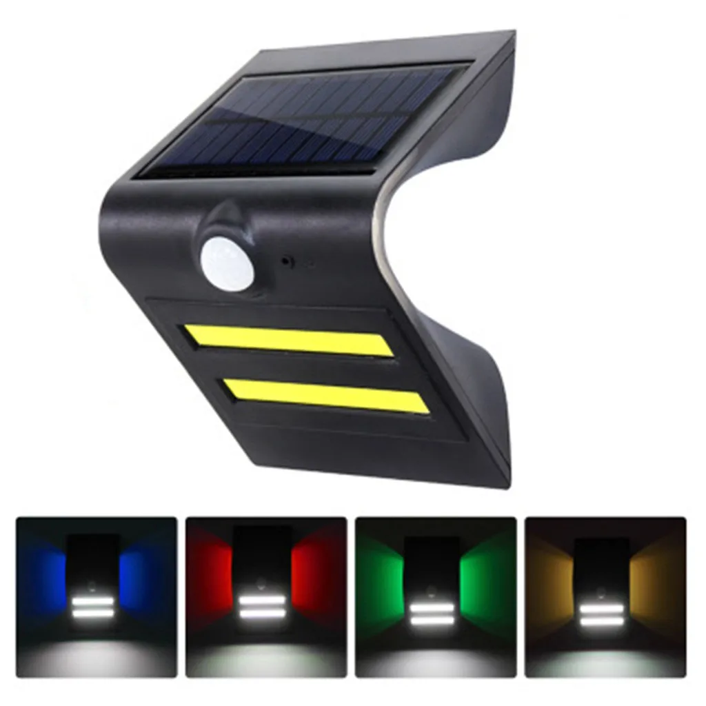 Солнечный COB светодиодный датчик движения свет Открытый Сад Путь уличная WallLamp