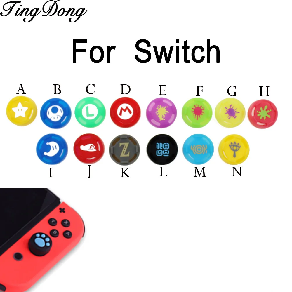 Tingdong 2 Pz Silicone Analogico Thumb Stick Grips Caps Per Nintend Switch Ns Joycon Controller Sticks Cap Skin For Joy Con Cover