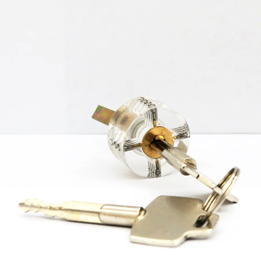 

2016 Cross Cutaway Transparent Lock Training Skill Professional Visable Practice Padlocks Lock Pick For Locksmith With Two Keys