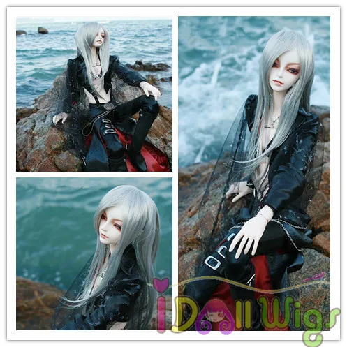 High quality synthetic silver straight BJD SD doll wigs 1/3 1/4 1/6 for choose