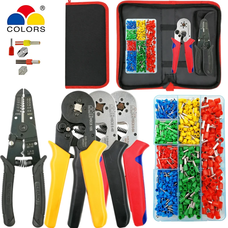 

Multifunctional set stripping cutting wire pliers SD-212D suit HSC8 pliers for tube terminal 700PCS/box kit Electrical tools