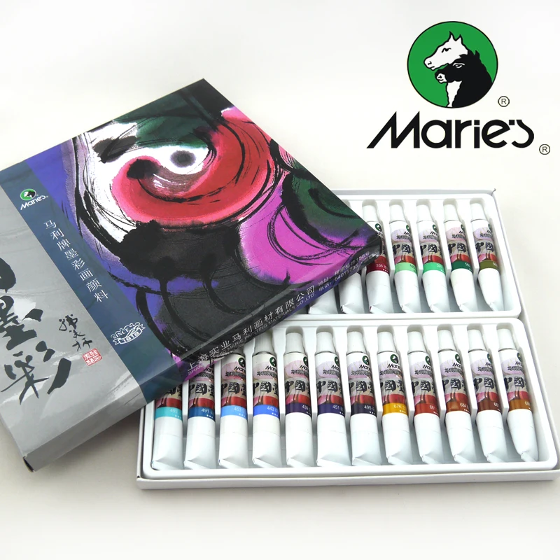 Marie's 24 цвета китайская краска ing краска набор тщательная пигментная краска пейзаж Freehand краска ing 12 мл чернила Пигменты