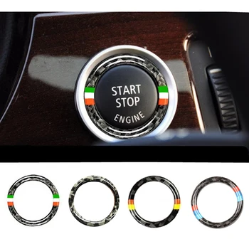 

32.5MM Car Styling Start Stop Engine Button Decorative Ring Sticker Carbon Fiber Emblem for BMW E90 E92 E93 (2005-2012)