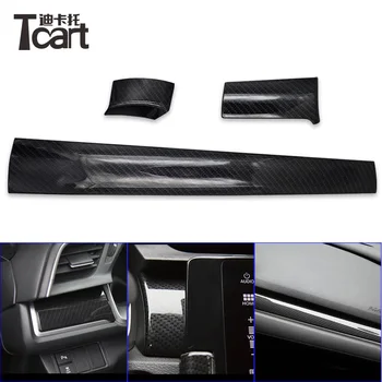 

Car ABS Carbon Fiber Interior Central Control Gear Trim Box Auto Shift Panel Decoration Cover For Honda Civic 2016 2017 2018