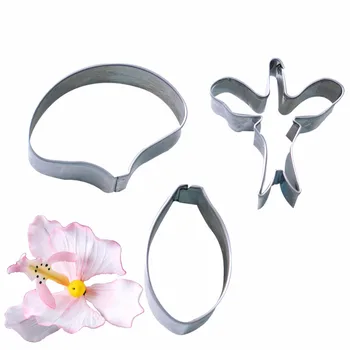 

3 pcs Stainless Steel Orchid Flower fondant cookie cuttter cake mold fondant mold fondant cake decorating tools Baking