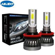 Buy Aslent Newest Super mini H4 LED 9005 HB3 9006 HB4 H7 H11 H8 H1 Auto Lamp Car Headlight Bulb Car Fog light 72W 8000LM 6000K 12V Free Shipping