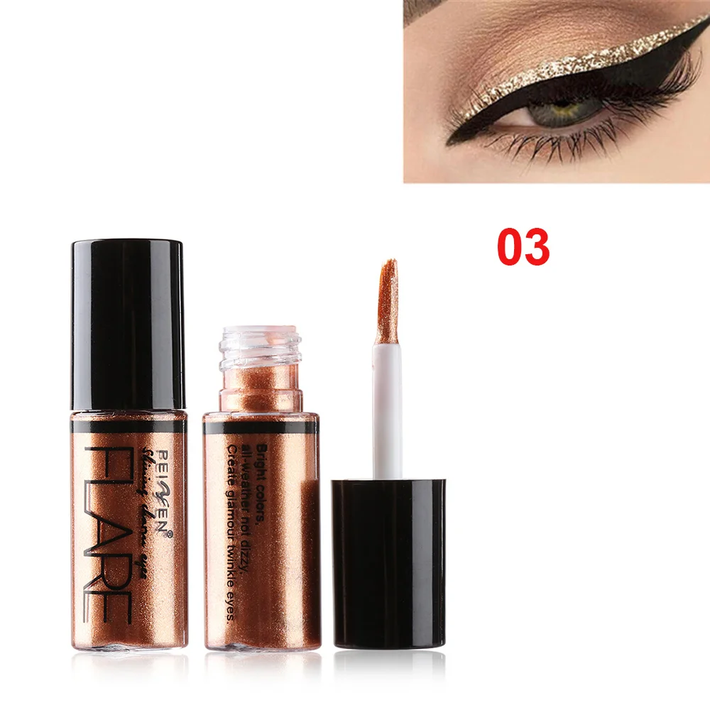 Professional Shiny Eye Liner Pen Cosmetics for Women Silver Rose Gold Color Liquid Glitter Eyeliner Makeup Beauty Tools