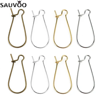 

200pcs/lot 25x11mm Gold Silver Color French Style Kidney Ear Wire Earring Hook Findings for DIY Handmade Earring Jewelry Making
