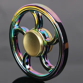 

Multicolor circular Tri Hand Spinner Toy Zinc Alloy ADHD Austim Hand Learning Educational Toy Fidget Spinner Adult Gift