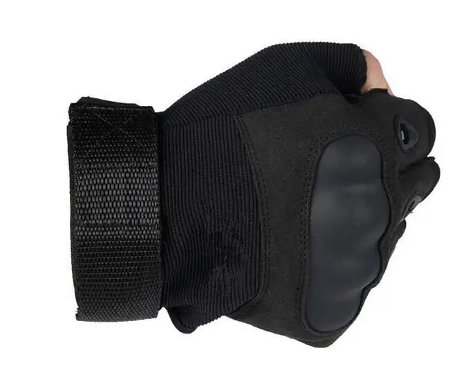 Уличные тактические Спортивные перчатки с половинным пальцем для военных тренировок, езды на велосипеде, кемпинга, походов, охоты, альпинизма, перчатки - Цвет: Black