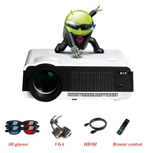 4.4 Android&WIFI Full HD LED Daytime 3D Smart Projector 5500Lumen Proyector Projektor Beamer LED86 Home Cinema Wireless Phone