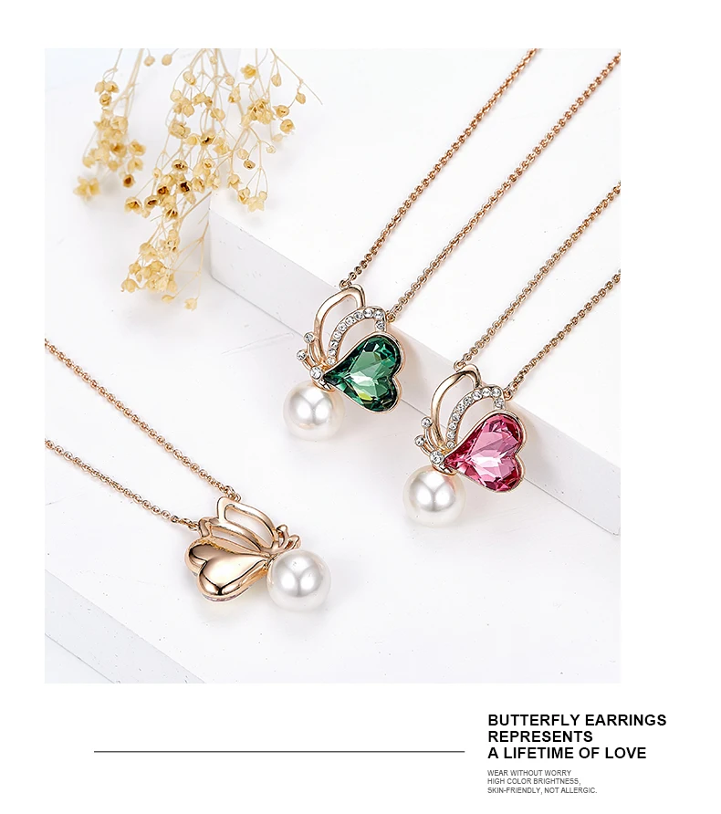 butterfly necklace earring set (12)