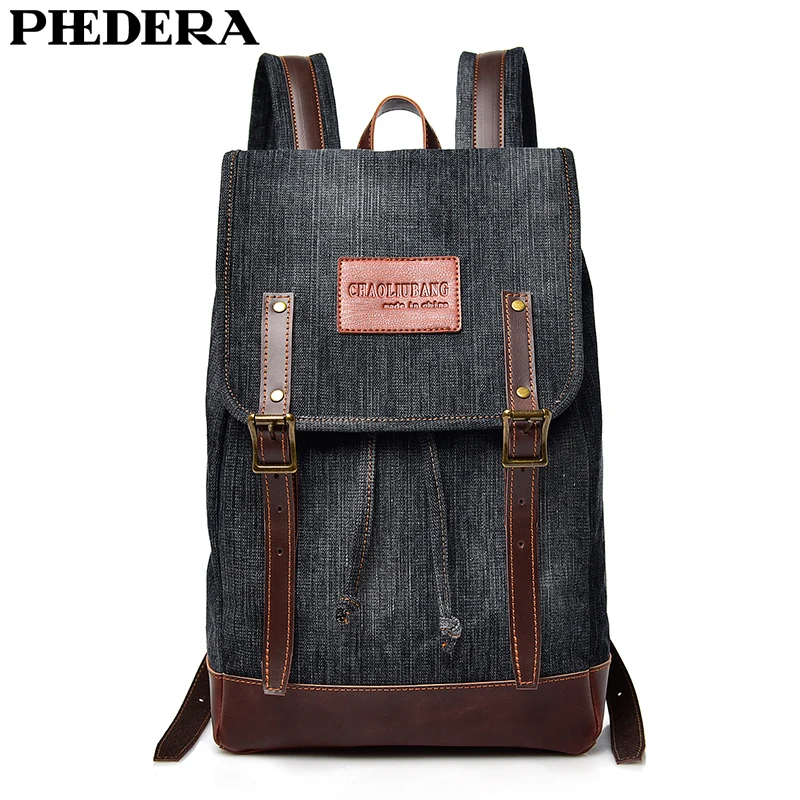 

PHEDERA New Denim Female Backpack Bag Fashion Casual Women Backpacks Teenager Shoulder Bags 2018 Autumn