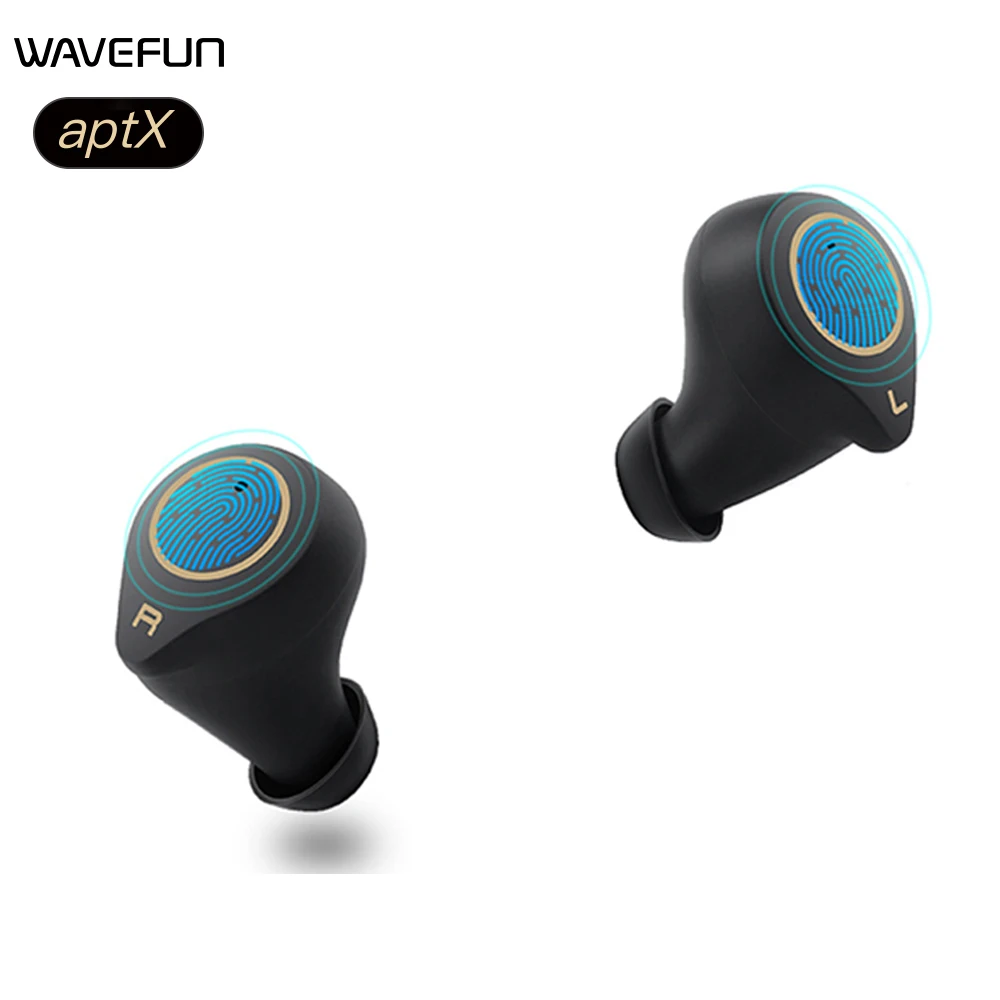 

Wavefun Earphone Bluetooth 5.0 Workout Headphones True Wireless Earbuds IPX7 Waterproof with Extra Charing Case Dual Microphone