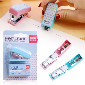 

Stapler Book Sewer Binding 1 Pcs Set Stapler Paper Mini Stapless Cute Pink Box Stationery