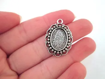 

10x14mm silver bezel pendants, pick your amount B221theof