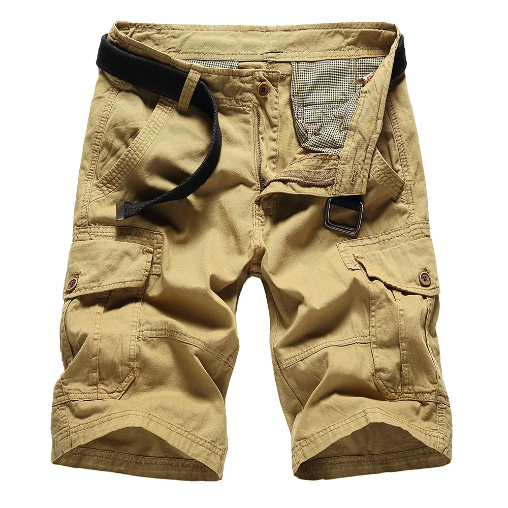 2018 Summer Solid Mens Short Pants 3 Colors New Style Multi Pocket Casual Loose Knee length