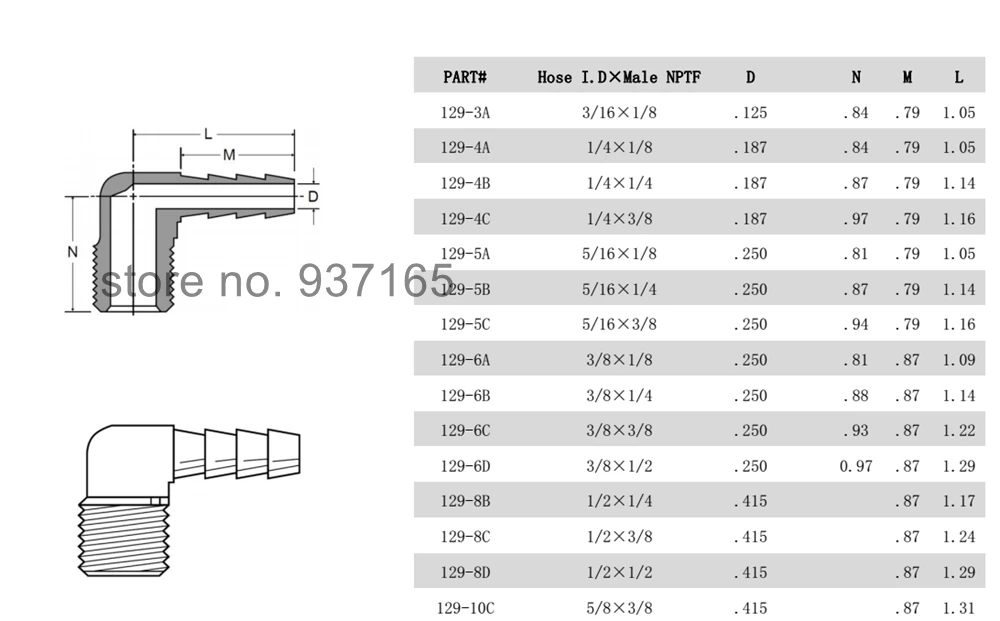 5 шт. 129 3/1" 1/4" 5/1" 3/8" латунные фитинги для труб 90 градусов локоть адаптер шланга штуцер с резьба NPT "папа"