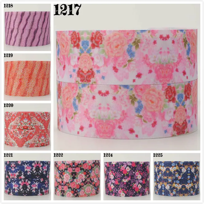

10yards - Different sizes Japanese style printed Grosgrain ribbon -Japanese flowers pattern ribbon