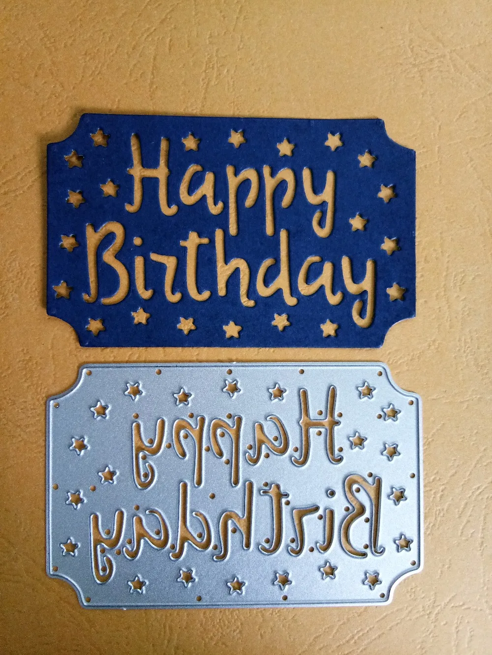58*92mm Happy Birthday Star Frame Metal Cutting Dies For DIY Scrapbooking Album