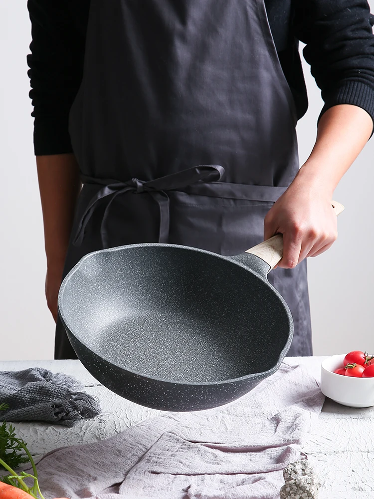

non-stick pot household flat frying pan multi functional induction cooker gas cooker suitable wok pan cooking pots and pans set