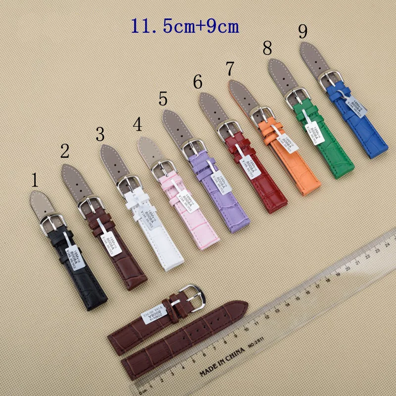 

Special offer 12mm14mm16mm18mm19mm20mm22mm Brown Black Blue Green White Orange Red Leather Men Women Watch strap Watchband