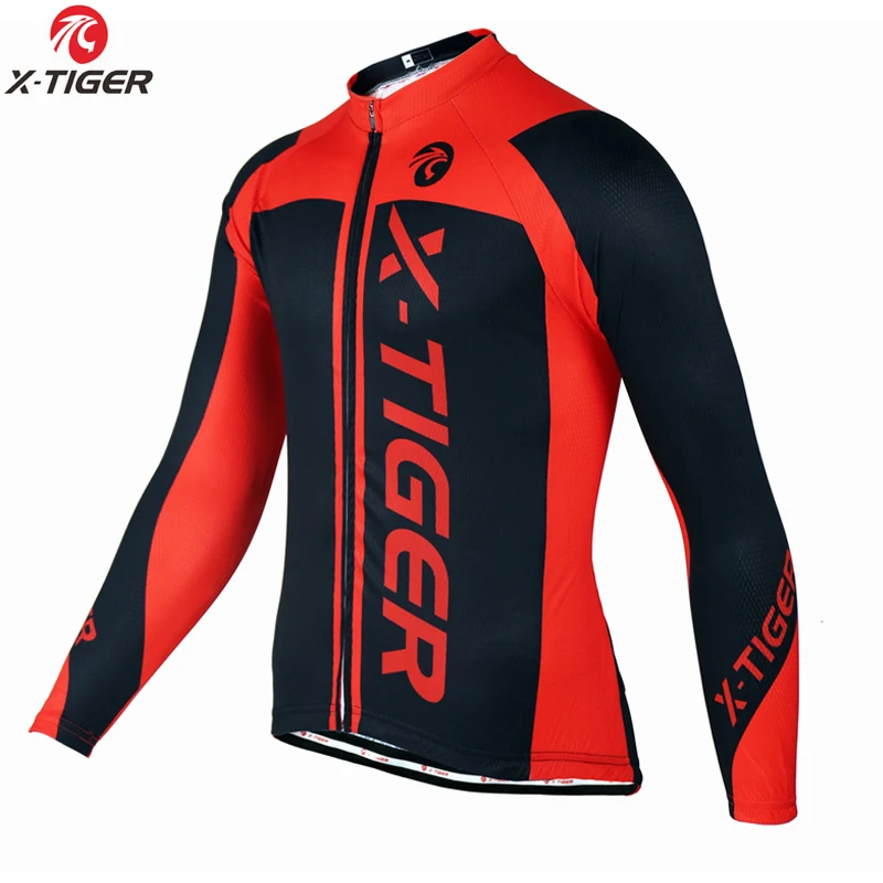 X-TIGER Мужская одежда для велоспорта, Весенняя велосипедная футболка с длинным рукавом, Мужская быстросохнущая одежда для горного велосипеда, дышащая велосипедная рубашка - Цвет: Spring Jersey