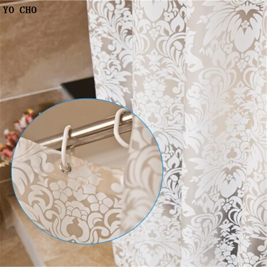 -200cm-Free-shipping-High-quality-finished-white-clover-fabric-curtain-waterproof-shower-curtain-bathroom