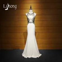 2017 Sirena de La Envoltura Con Cuentas Vestidos de Noche Largo vestido de noiva mujeres Vestido Maxi Vestidos de Espalda Abierta de Noche Formal de la Alfombra Roja vestido