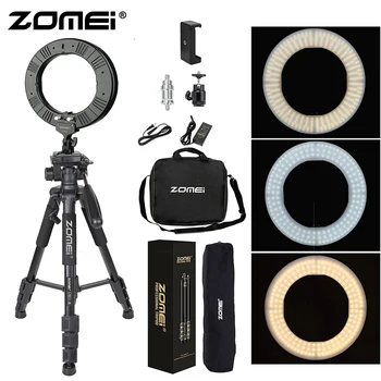 

Zomei 14" Outer / 12" Inner LED Ring Light 36W 5500K Lighting Kit + Q111 Tripod + Ball Head + Phone Holder for Youtube Video