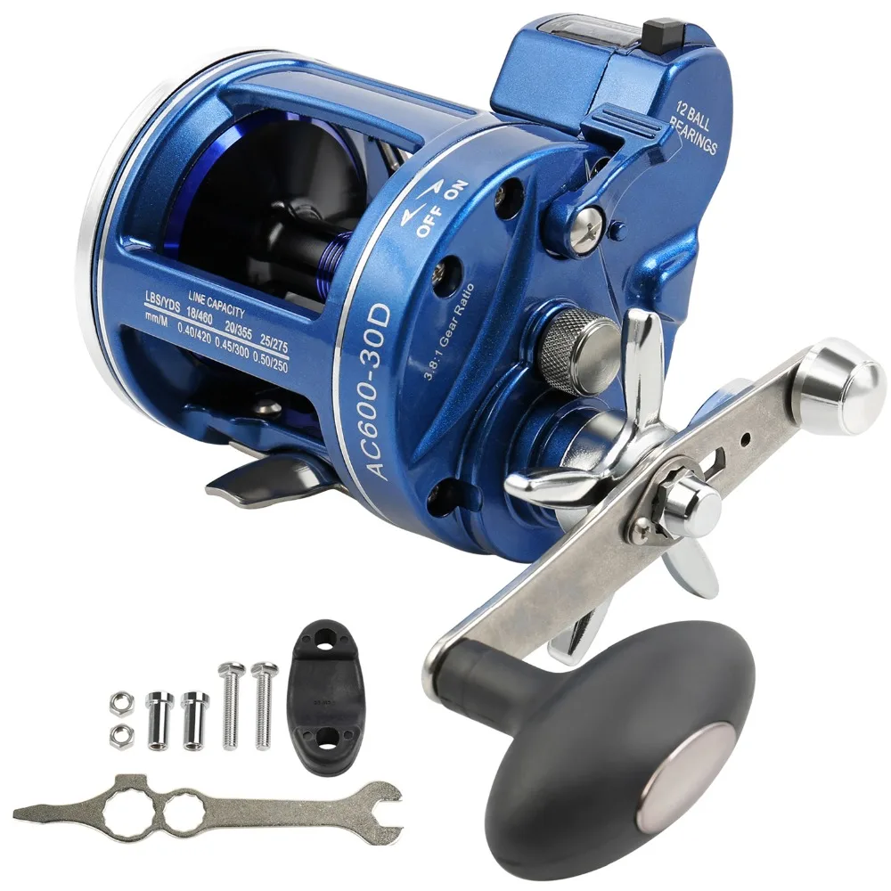 Sougayilang Strong Trolling Fishing Reel 12BB Right/Left Hand Saltwater