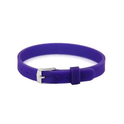 Юкам Хранитель ювелирных изделий 8 мм для женщин девочек черный синий силиконовый браслет ремешок резинки Браслеты Для DIY детские горки талисманы - Окраска металла: Purple 8mm