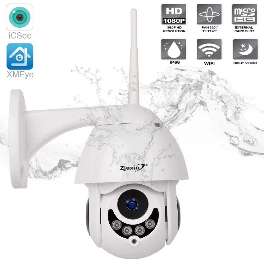 

IP Camera WiFi 2MP 1080P Wireless PTZ Speed Dome CCTV IR Onvif ip cam wi-fi Camera Outdoor ipCam Camara Security Surveillance