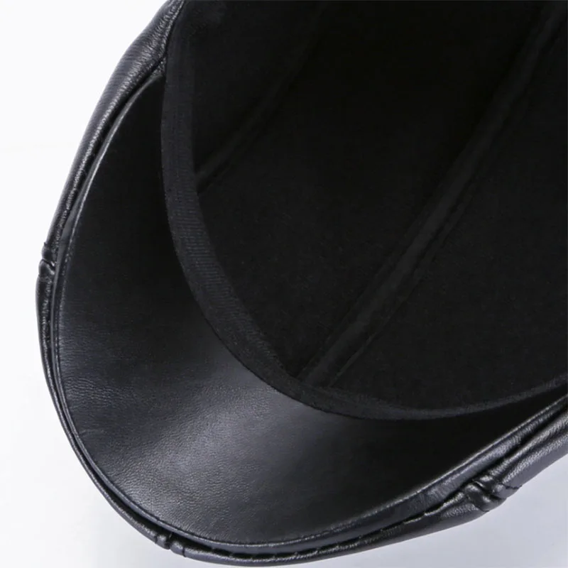 [AETRENDS] зимняя шапка кожаные береты шапки для мужчин или женщин береты из натуральной кожи шапки Z-5496