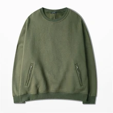 Armee-grün Tropfen Schulter Männer Frauen Sweatshirts High Street Style Plain Man Pullover Übergroßen Kanye West Homme Pull Trainingsanzüge