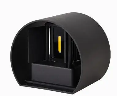 black 12W Водонепроницаемый 12 Вт COB светодиодный настенный светильник для помещений и улицы в простом стиле алюминиевый настенный светильник для спальни прихожей крыльца балкона - Испускаемый цвет: black 12W